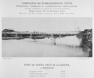 Brücke von Santa Cruz de la Laguna, Manila, Februar 1891